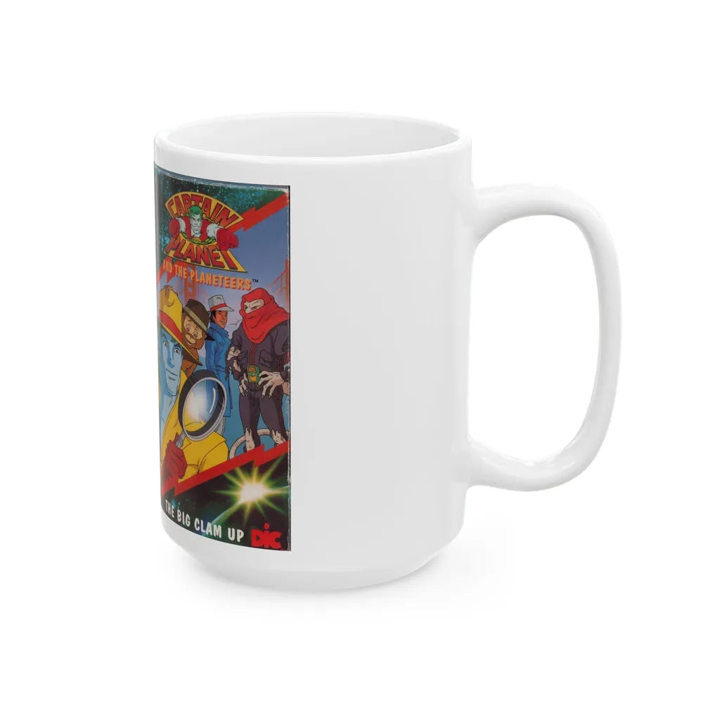 CAPTAIN PLANET AND THE PLANETEERS THE BIG CLAM UP (VHS COVER) - White Coffee Mug-Go Mug Yourself