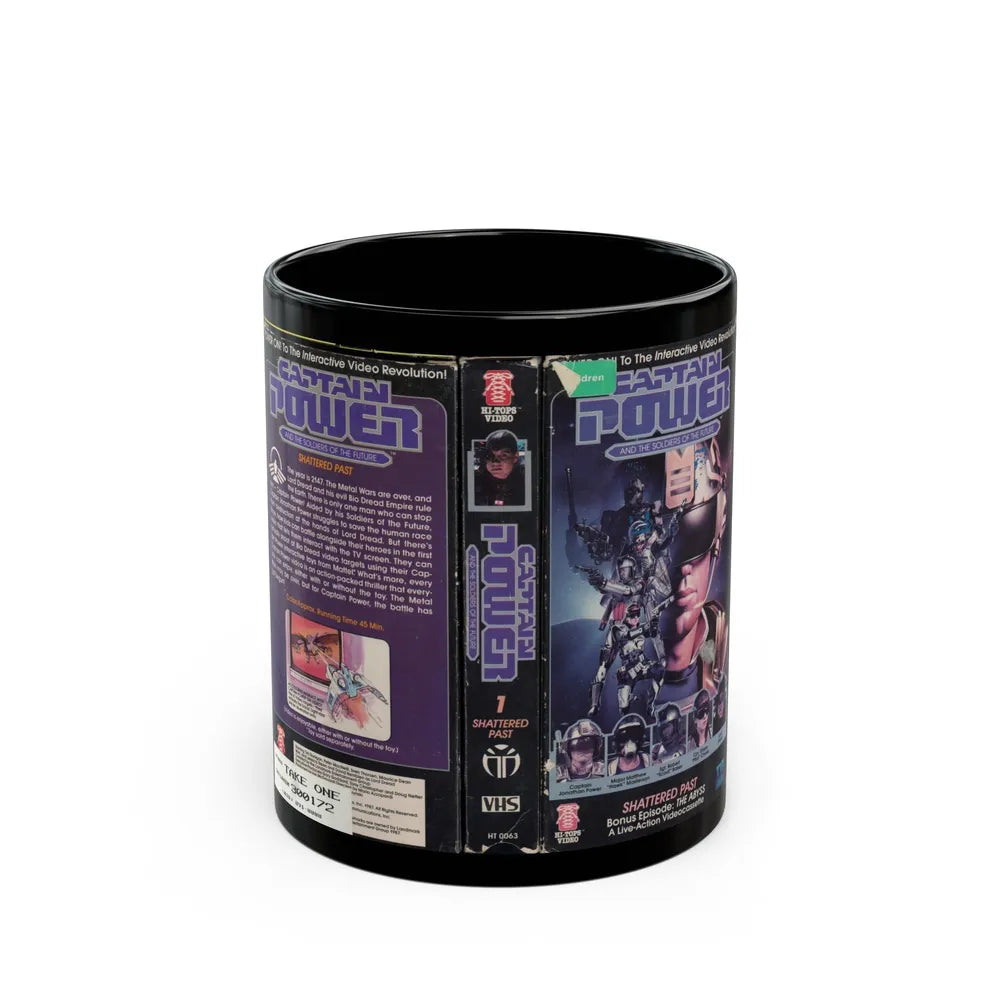 CAPTAIN POWER AND THE SOLDIERS OF THE FUTURE SHATTERED PAST (VHS COVER) - Black Coffee Mug-11oz-Go Mug Yourself