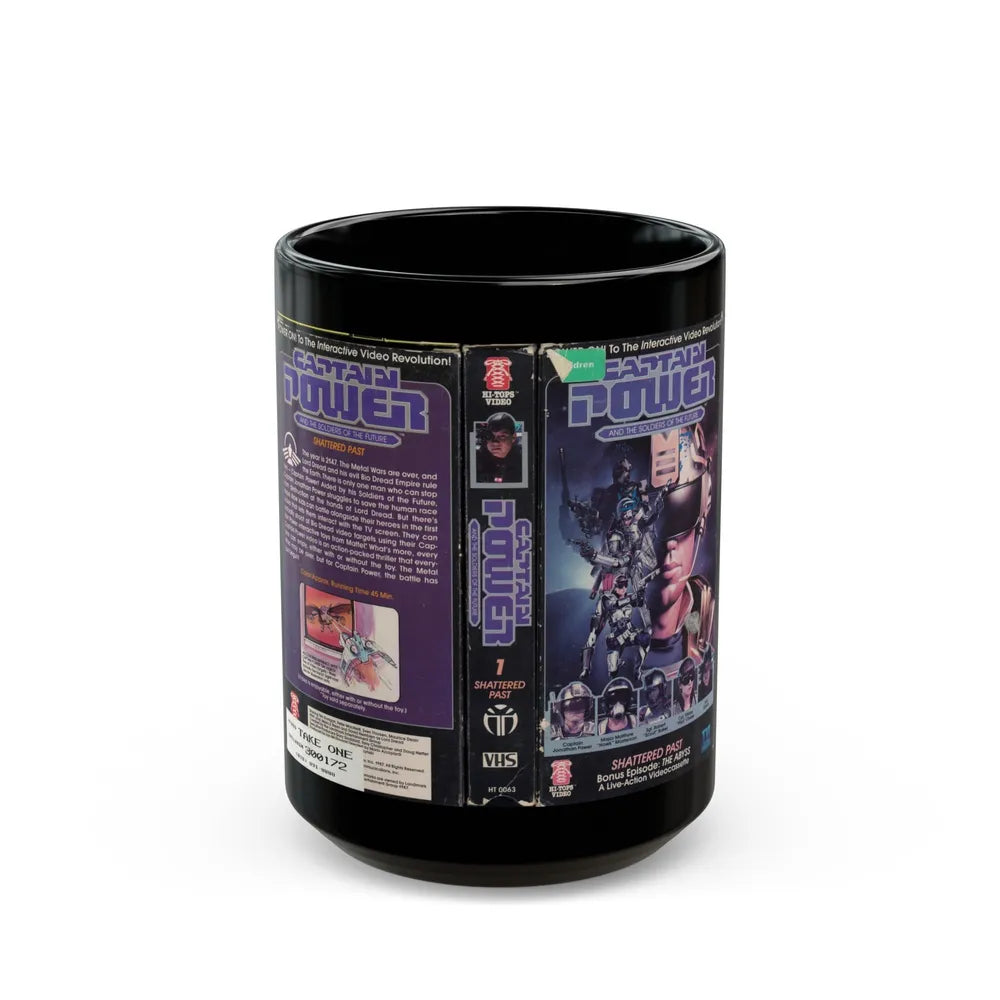 CAPTAIN POWER AND THE SOLDIERS OF THE FUTURE SHATTERED PAST (VHS COVER) - Black Coffee Mug-15oz-Go Mug Yourself