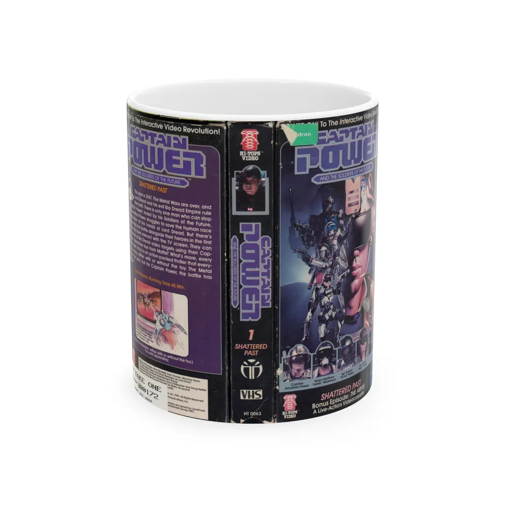 CAPTAIN POWER AND THE SOLDIERS OF THE FUTURE SHATTERED PAST (VHS COVER) - White Coffee Mug-11oz-Go Mug Yourself