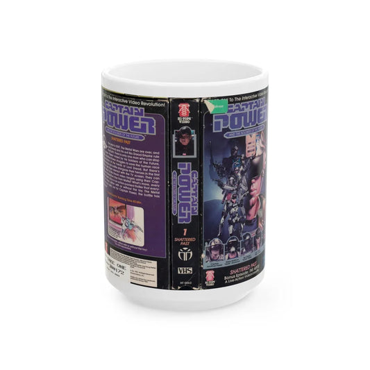 CAPTAIN POWER AND THE SOLDIERS OF THE FUTURE SHATTERED PAST (VHS COVER) - White Coffee Mug-15oz-Go Mug Yourself