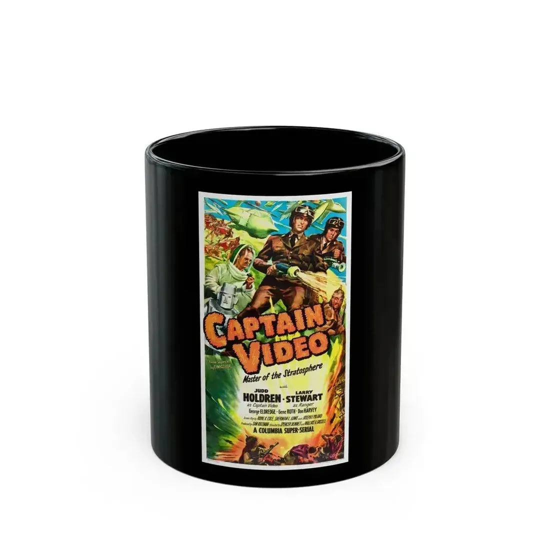 CAPTAIN VIDEO (Master of the Stratosphere) 1951 Movie Poster - Black Coffee Mug 11oz - Go Mug Yourself