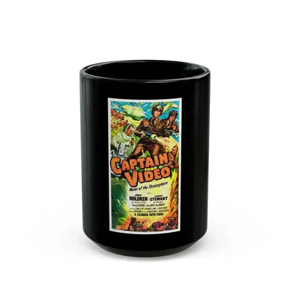CAPTAIN VIDEO (Master of the Stratosphere) 1951 Movie Poster - Black Coffee Mug 15oz - Go Mug Yourself