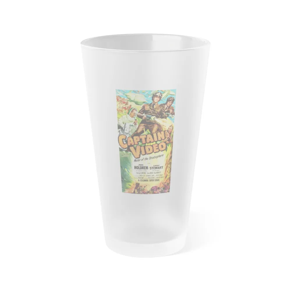 CAPTAIN VIDEO (Master of the Stratosphere) 1951 Movie Poster - Frosted Pint Glass 16oz-16oz-Frosted-Go Mug Yourself