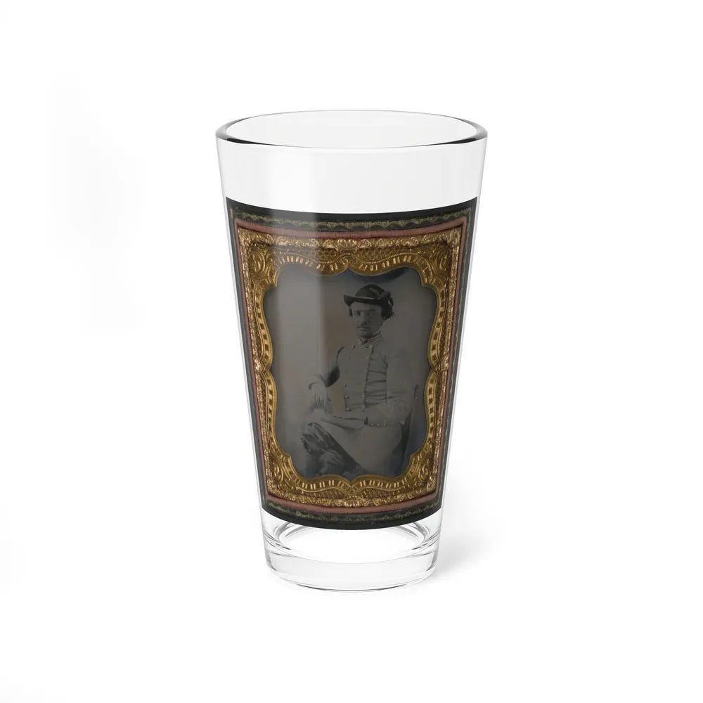 Captain William A. Hill Of Company D, 4th Virginia Cavalry Regiment, With Book On Lap (U.S. Civil War) Pint Glass 16oz-16oz-Go Mug Yourself