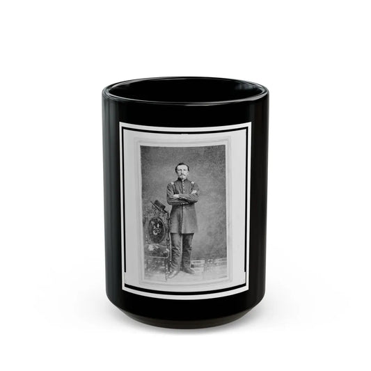 Captain William Borck, Union Officer In The 32nd Indiana Regiment, Full-Length Portrait, Standing, Facing Front (U.S. Civil War) Black Coffee Mug-15oz-Go Mug Yourself