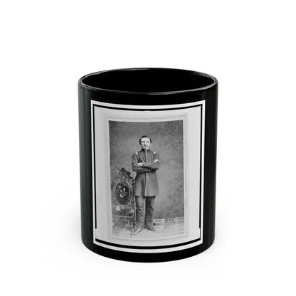 Captain William Borck, Union Officer In The 32nd Indiana Regiment, Full-Length Portrait, Standing, Facing Front (U.S. Civil War) Black Coffee Mug 11oz - Go Mug Yourself