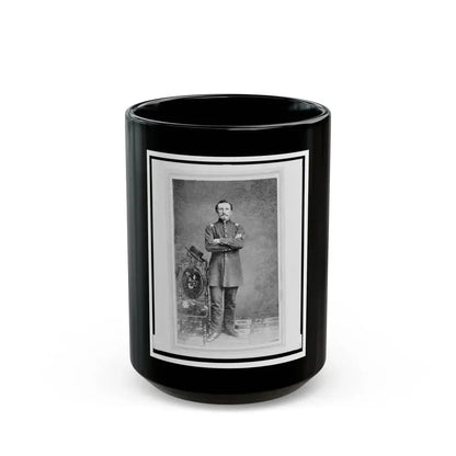 Captain William Borck, Union Officer In The 32nd Indiana Regiment, Full-Length Portrait, Standing, Facing Front (U.S. Civil War) Black Coffee Mug 15oz - Go Mug Yourself