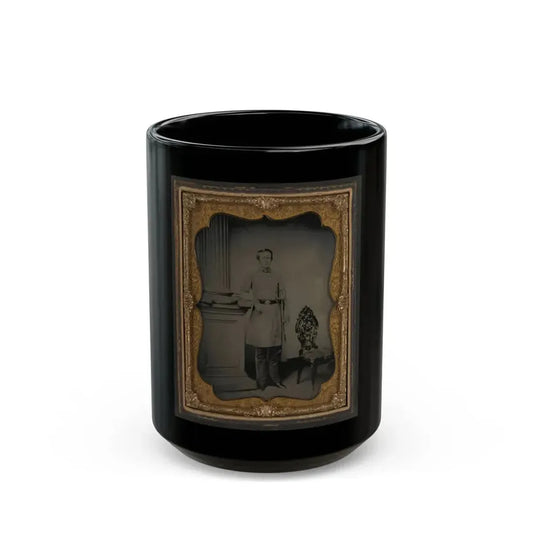 Captain William F. Mcrorie Of Co. A, 4th North Carolina Infantry Regiment In Uniform With Sword (U.S. Civil War) Black Coffee Mug 15oz - Go Mug Yourself