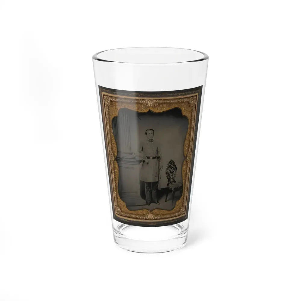 Captain William F. Mcrorie Of Co. A, 4th North Carolina Infantry Regiment In Uniform With Sword (U.S. Civil War) Pint Glass 16oz 16oz - Go Mug Yourself