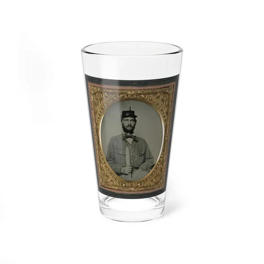 Captain William H. Powell Of Co. A, 33rd Virginia Infantry Regiment In Uniform With Bowie Knife (U.S. Civil War) Pint Glass 16oz 16oz - Go Mug Yourself