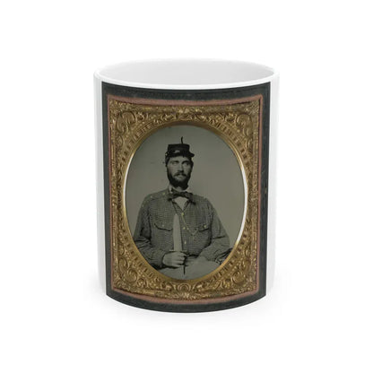 Captain William H. Powell Of Co. A, 33rd Virginia Infantry Regiment In Uniform With Bowie Knife (U.S. Civil War) White Coffee Mug 11oz - Go Mug Yourself
