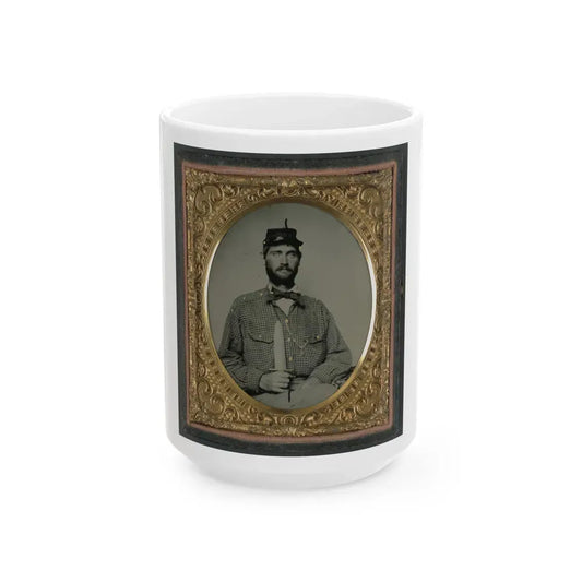 Captain William H. Powell Of Co. A, 33rd Virginia Infantry Regiment In Uniform With Bowie Knife (U.S. Civil War) White Coffee Mug 15oz - Go Mug Yourself