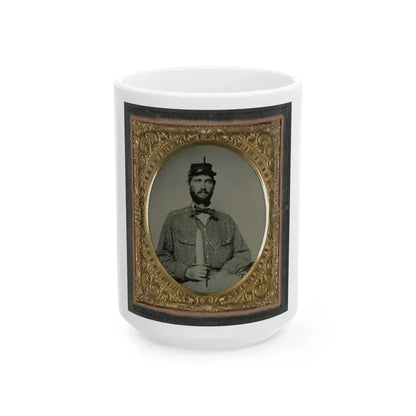 Captain William H. Powell Of Co. A, 33rd Virginia Infantry Regiment In Uniform With Bowie Knife (U.S. Civil War) White Coffee Mug 15oz - Go Mug Yourself
