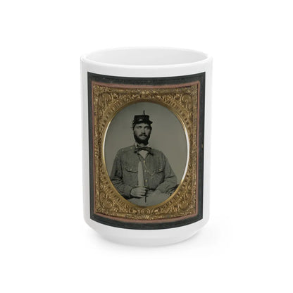 Captain William H. Powell Of Co. A, 33rd Virginia Infantry Regiment In Uniform With Bowie Knife (U.S. Civil War) White Coffee Mug-15oz-Go Mug Yourself