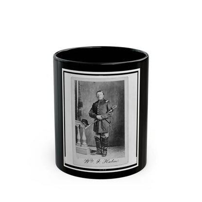 Captain William J. Hahn, Union Officer In The 32nd Indiana Regiment, Full-Length Portrait, Facing Front (U.S. Civil War) Black Coffee Mug-11oz-Go Mug Yourself