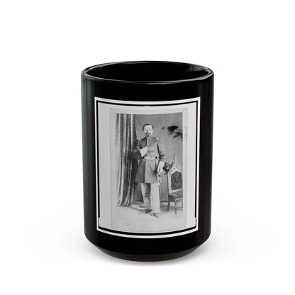 Captain William Urlan, Union Officer In The 32nd Indiana Regiment, Full-Length Portrait, Standing, Facing Front (U.S. Civil War) Black Coffee Mug-15oz-Go Mug Yourself