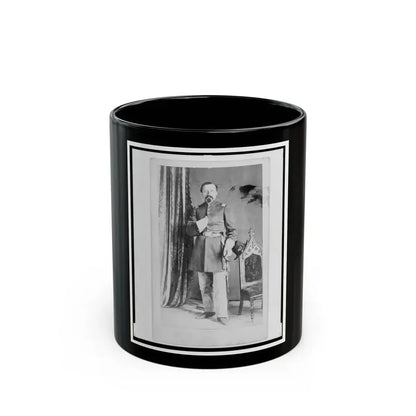 Captain William Urlan, Union Officer In The 32nd Indiana Regiment, Full-Length Portrait, Standing, Facing Front (U.S. Civil War) Black Coffee Mug 11oz - Go Mug Yourself