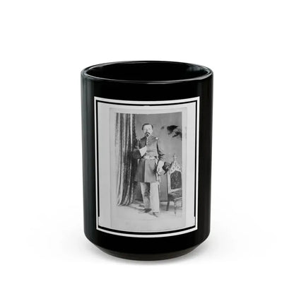 Captain William Urlan, Union Officer In The 32nd Indiana Regiment, Full-Length Portrait, Standing, Facing Front (U.S. Civil War) Black Coffee Mug 15oz - Go Mug Yourself