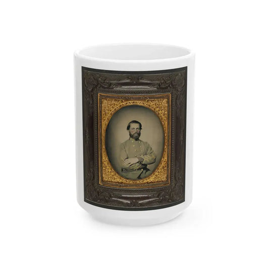 Captain William W. Cosby Of H Company, 2nd Virginia Light Artillery Regiment In Uniform (U.S. Civil War) White Coffee Mug 15oz - Go Mug Yourself