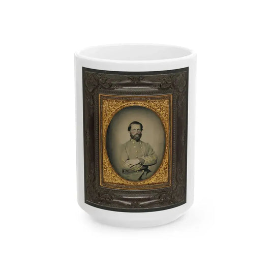 Captain William W. Cosby Of H Company, 2nd Virginia Light Artillery Regiment In Uniform (U.S. Civil War) White Coffee Mug 15oz - Go Mug Yourself
