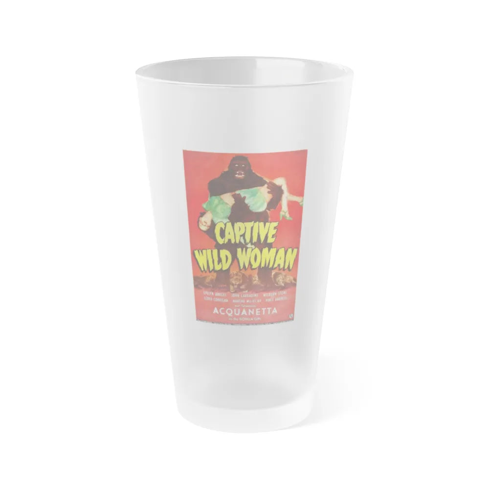 CAPTIVE WILD WOMAN 1943 Movie Poster - Frosted Pint Glass 16oz-16oz-Frosted-Go Mug Yourself