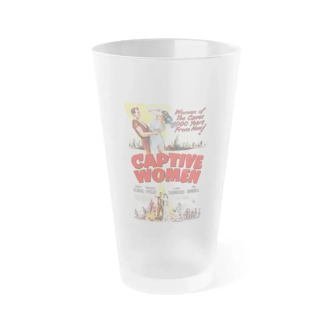 CAPTIVE WOMEN 1952 Movie Poster - Frosted Pint Glass 16oz 16oz Frosted - Go Mug Yourself