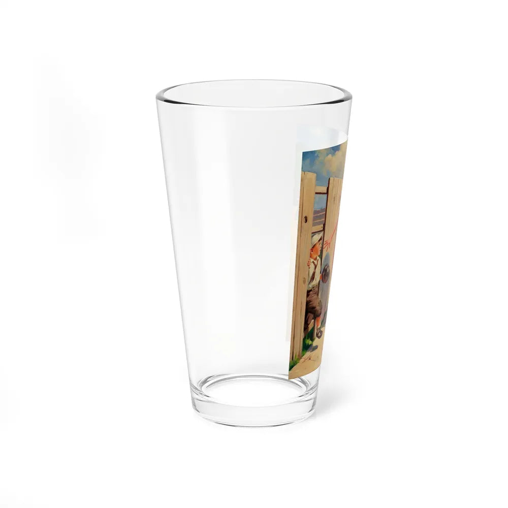 Car Approaching, 1939 (Magazine Illustration) Pint Glass 16oz-Go Mug Yourself