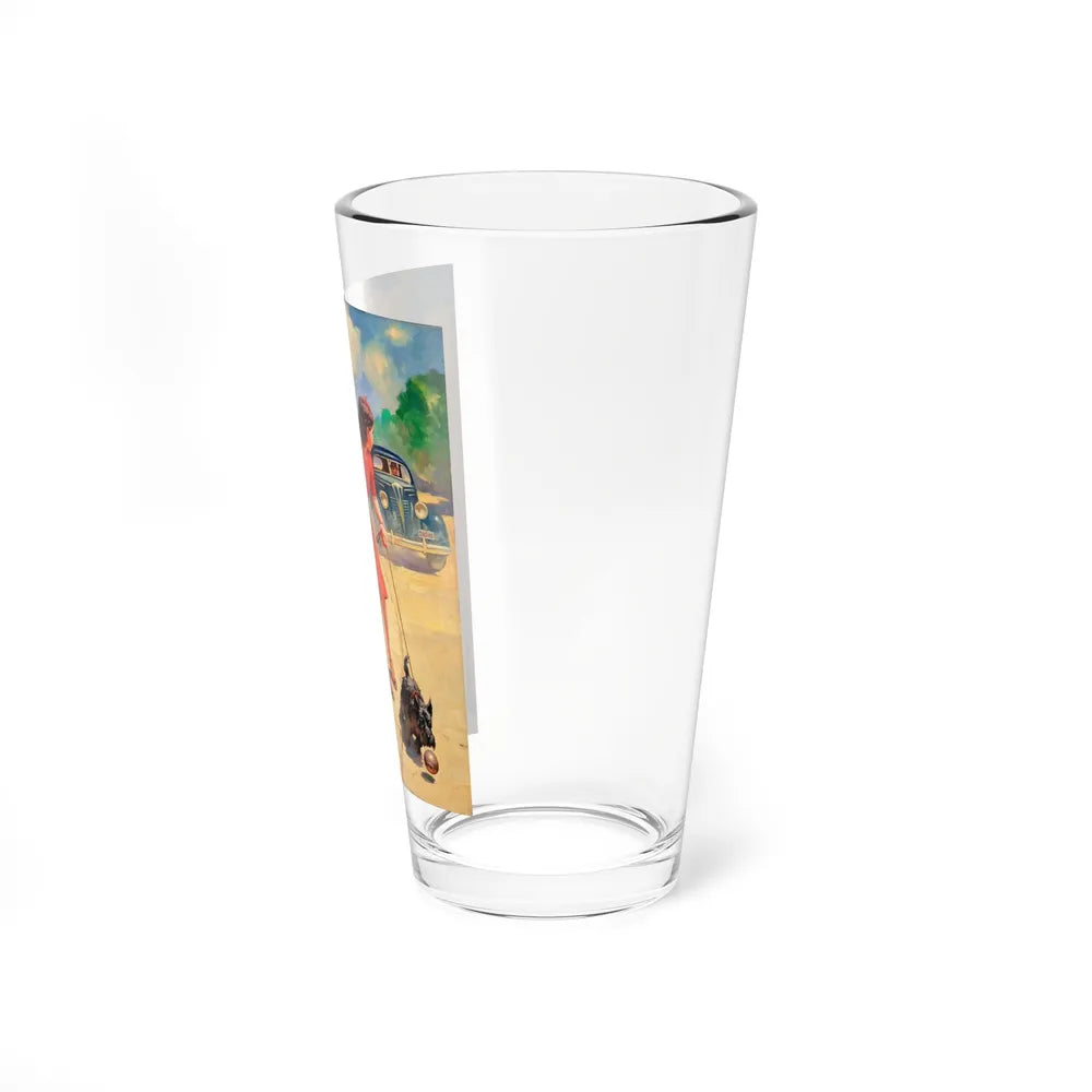 Car Approaching, 1939 (Magazine Illustration) Pint Glass 16oz-Go Mug Yourself