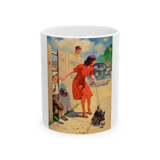 Car Approaching, 1939 - White Coffee Mug 11oz - Go Mug Yourself