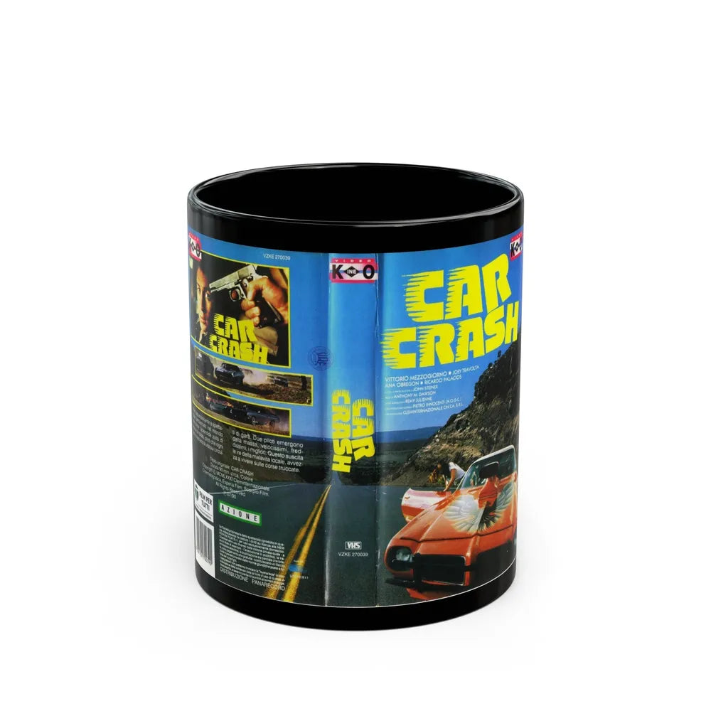 CAR CRASH (VHS COVER) - Black Coffee Mug-11oz-Go Mug Yourself