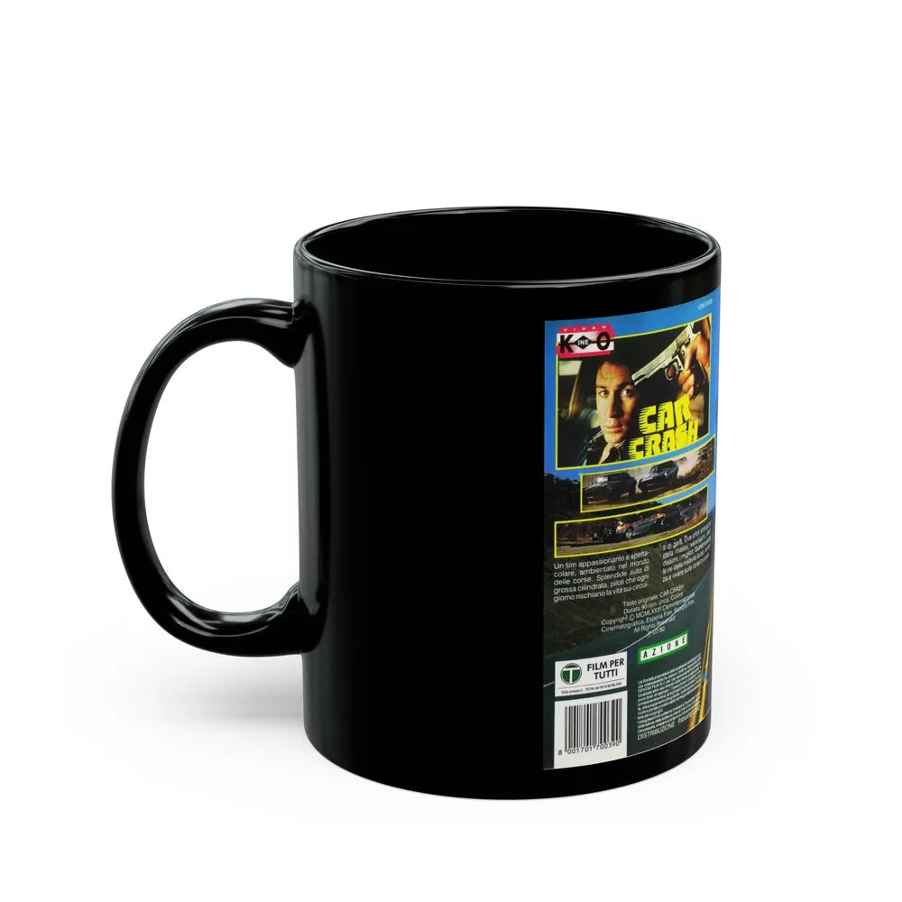 CAR CRASH (VHS COVER) - Black Coffee Mug-Go Mug Yourself