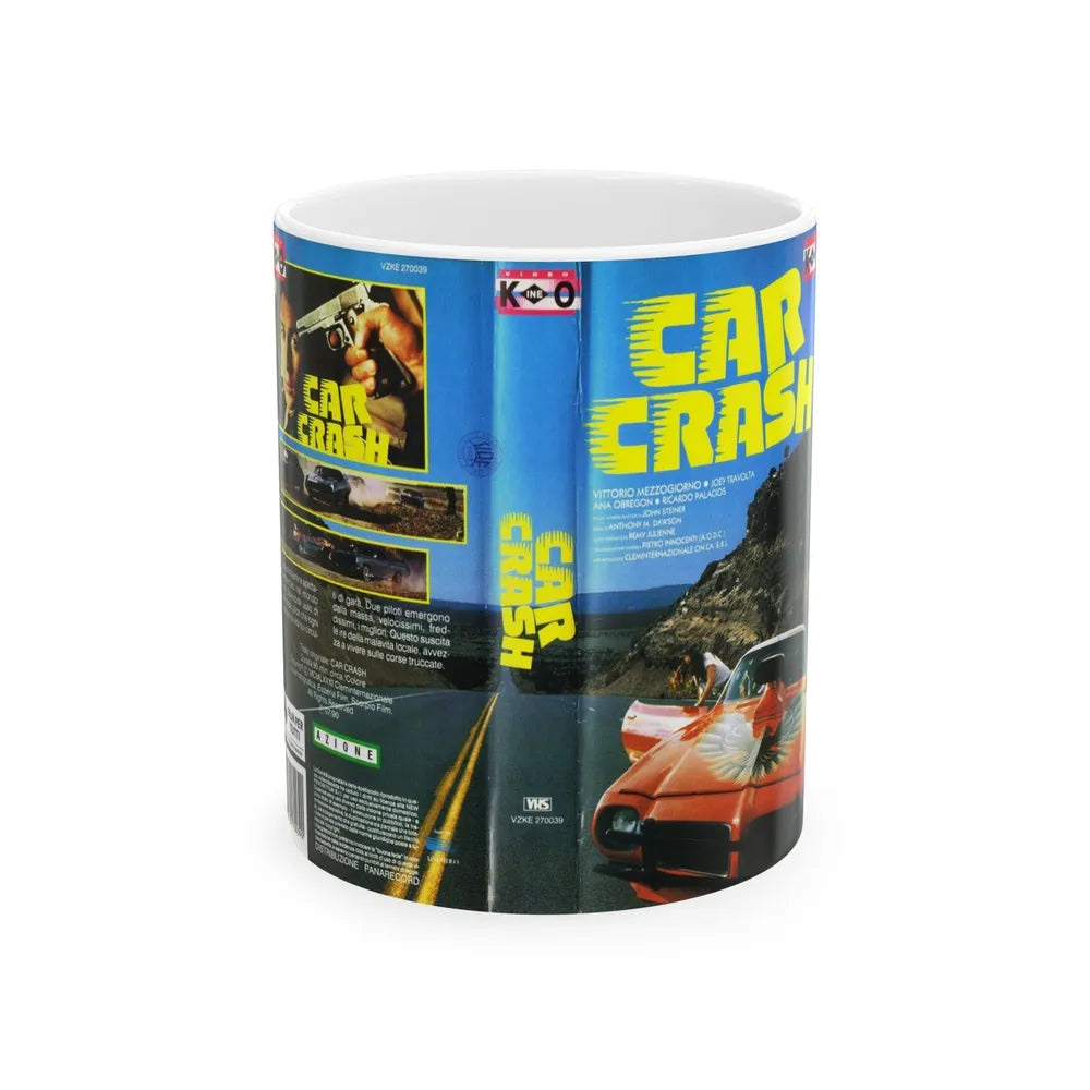 CAR CRASH (VHS COVER) - White Coffee Mug-11oz-Go Mug Yourself