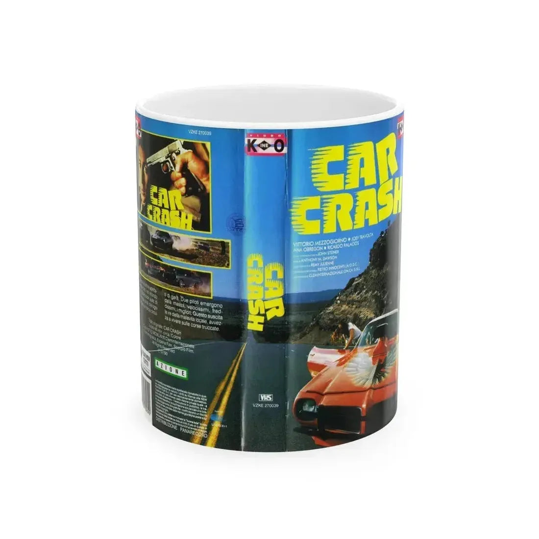 CAR CRASH (VHS COVER) - White Coffee Mug 11oz - Go Mug Yourself