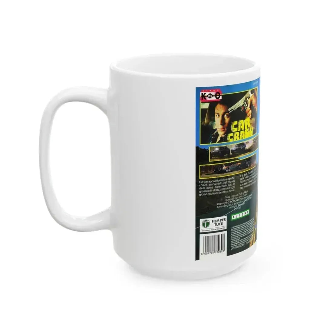 CAR CRASH (VHS COVER) - White Coffee Mug - Go Mug Yourself