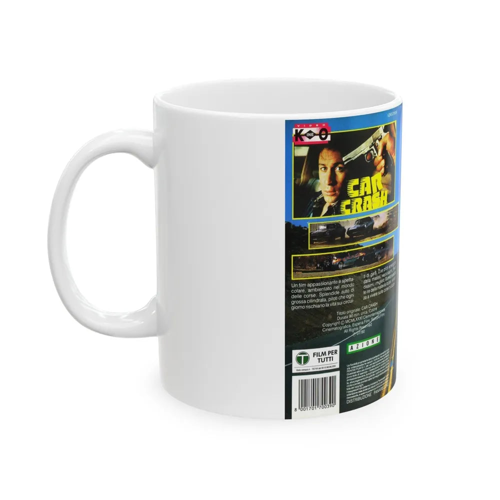 CAR CRASH (VHS COVER) - White Coffee Mug-Go Mug Yourself