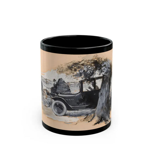 Car Passing a Buggy, Chevrolet ad illustration, 1925 - Black Coffee Mug 11oz - Go Mug Yourself