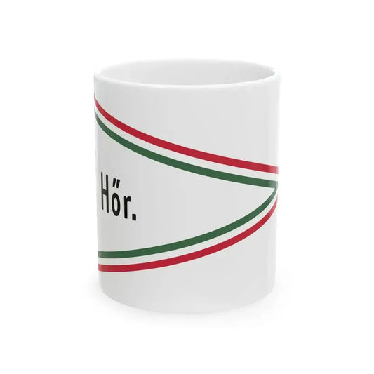 Car Pennant of the Commander-in-Chief of the Honved Border Guard 1948 (Hungary) White Coffee Mug 11oz - Go Mug Yourself
