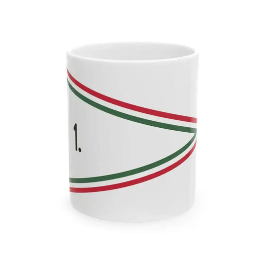 Car Pennant of the Commander of the 1st Infantry Division of the Hungarian Defence Forces 1948 (Hungary) White Coffee Mug 11oz - Go Mug Yourself