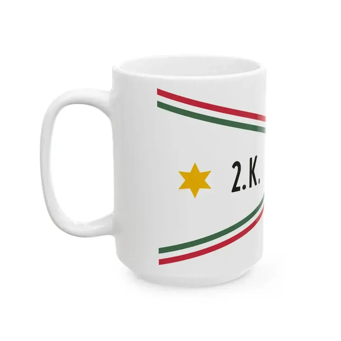 Car Pennant of the Commander of the 2nd Military District of the Hungarian Defence Forces 1948 (Hungary) White Coffee Mug - Go Mug Yourself