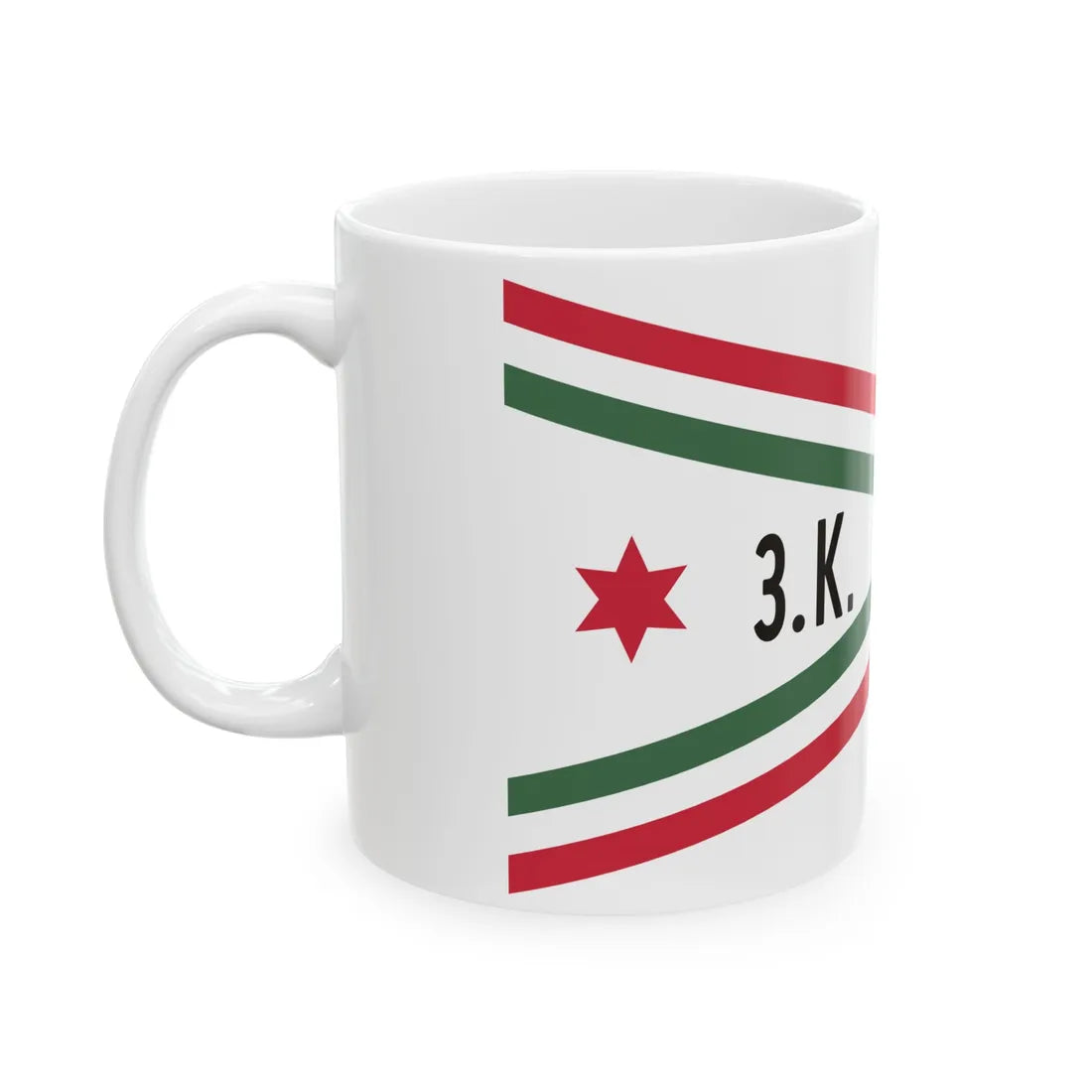 Car Pennant of the Commander of the 3rd Military District of the Hungarian Defence Forces 1948-1949 (Hungary) White Coffee Mug - Go Mug Yourself