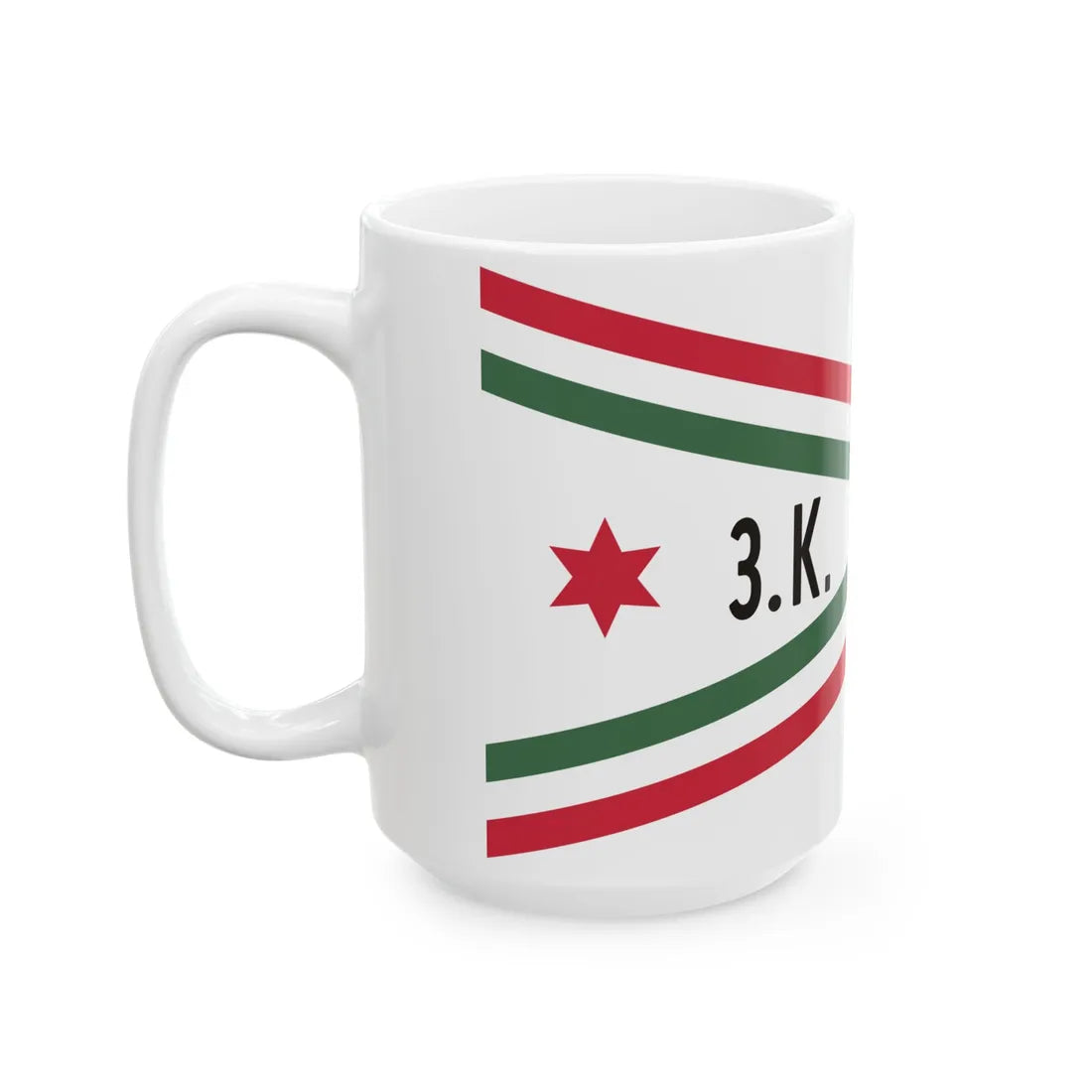 Car Pennant of the Commander of the 3rd Military District of the Hungarian Defence Forces 1948-1949 (Hungary) White Coffee Mug - Go Mug Yourself