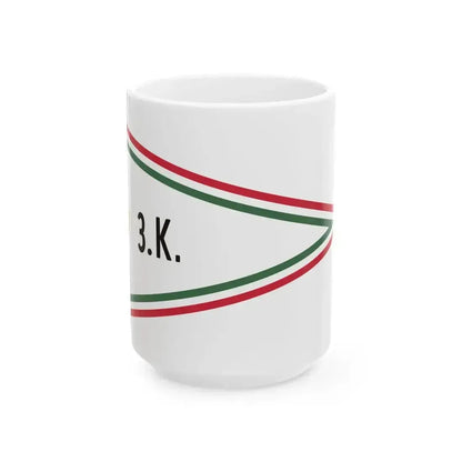 Car Pennant of the Commander of the 3rd Military District of the Hungarian Defence Forces 1948 (Hungary) White Coffee Mug 15oz - Go Mug Yourself