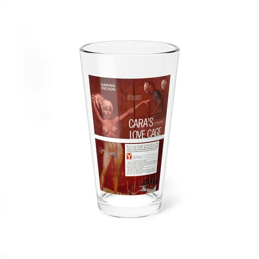 Cara's Love Cage, Male magazine, June 1971 (Magazine Illustration) Pint Glass 16oz 16oz - Go Mug Yourself