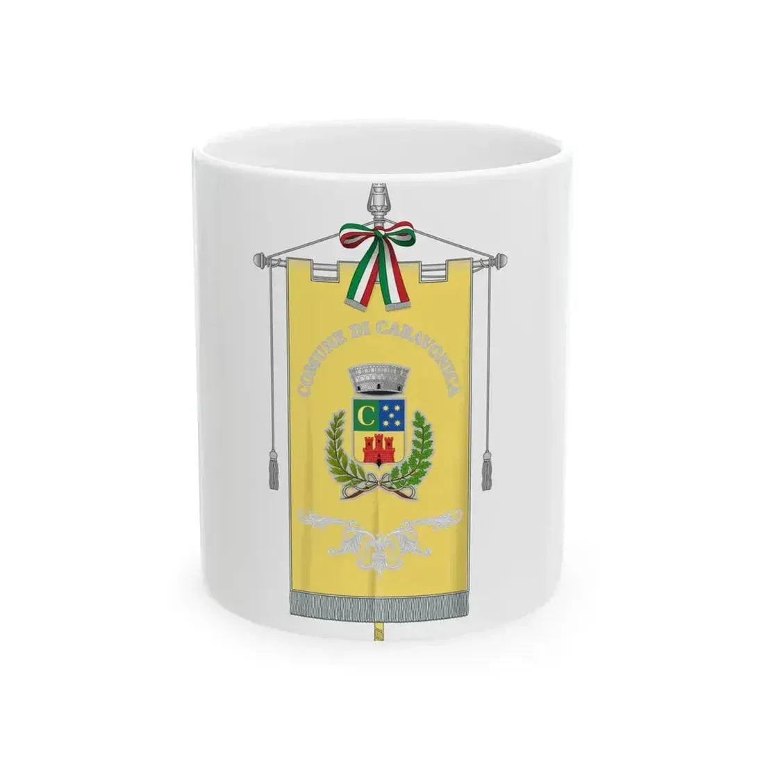 Caravonica-Gonfalone (Italy) White Coffee Mug 11oz - Go Mug Yourself