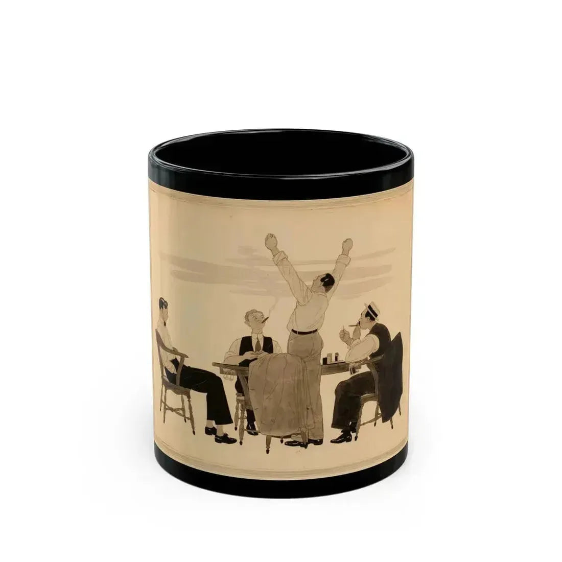 Card Game, Woman's Home Companion illustration - Black Coffee Mug 11oz - Go Mug Yourself