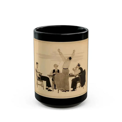 Card Game, Woman's Home Companion illustration - Black Coffee Mug 15oz - Go Mug Yourself