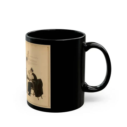 Card Game, Woman's Home Companion illustration - Black Coffee Mug - Go Mug Yourself