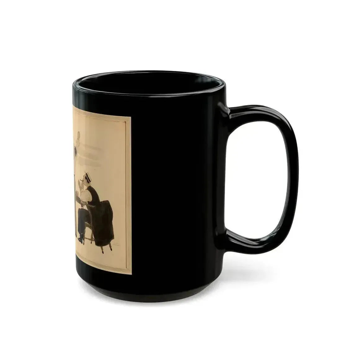 Card Game, Woman's Home Companion illustration - Black Coffee Mug - Go Mug Yourself