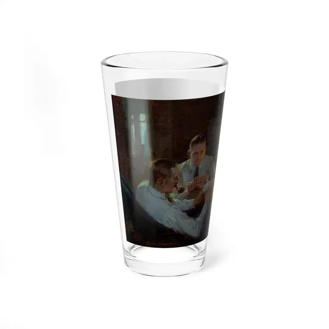 Card Players (Magazine Illustration) Pint Glass 16oz - Go Mug Yourself
